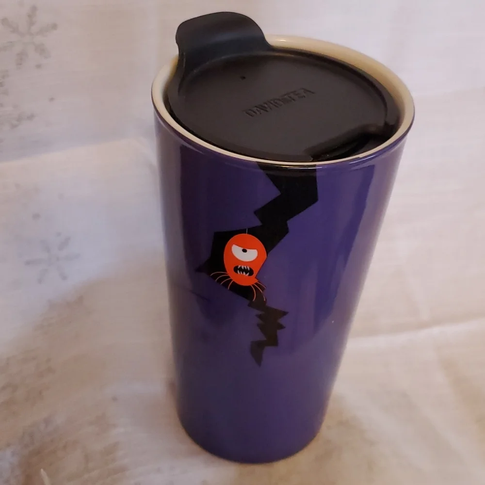 Purple Bat Ceramic Coffee Tea Tumbler